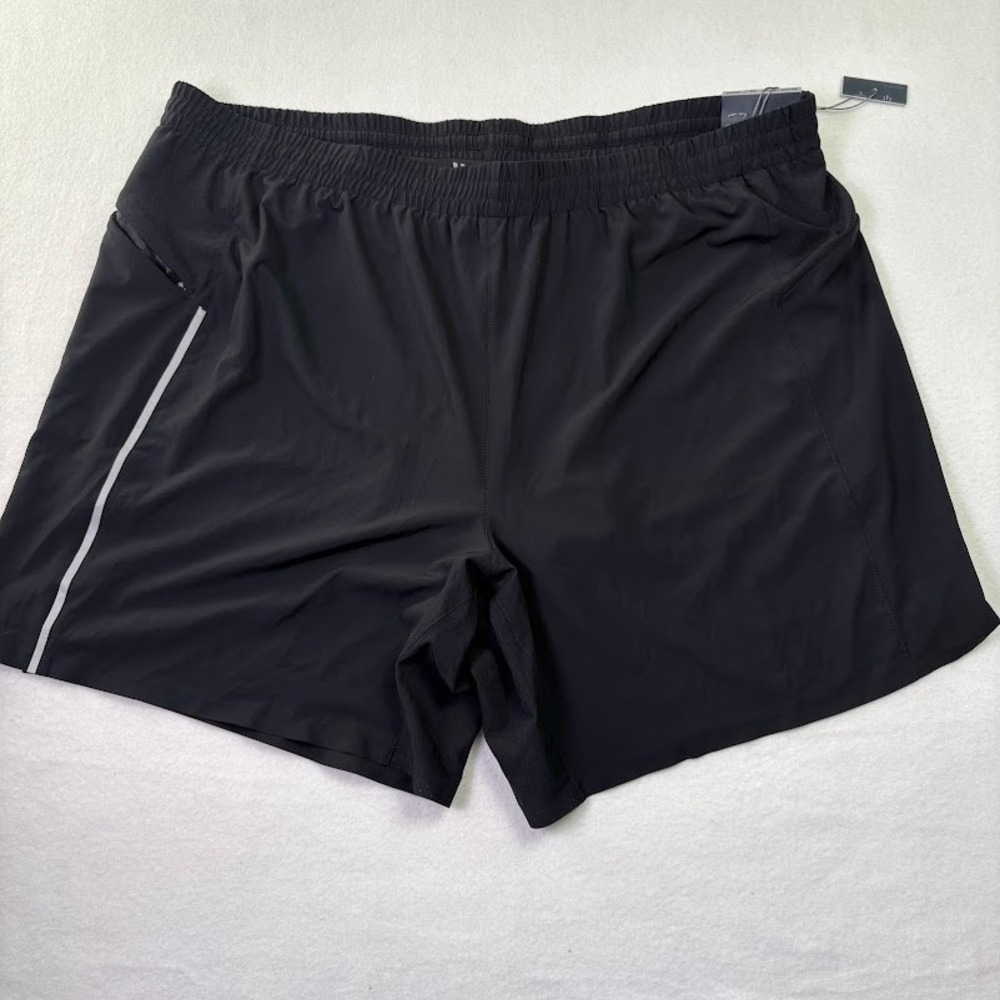 Vrst Running Shorts Men's 2XL Black Stretch Mesh Lined Elastic Waist Pull On NWT